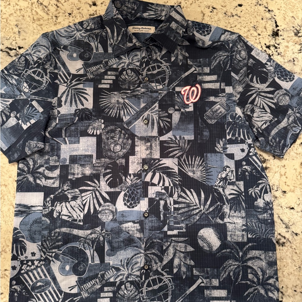 Tommy Bahama Washington Nationals Blue & White button down